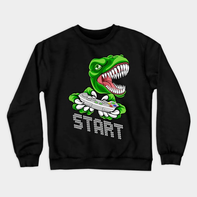 Gaming Dino Crewneck Sweatshirt by Norse Magic